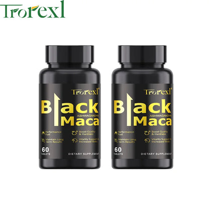 Natural 60 Tablets Black Maca ERECTEnhancer, Male Power Strength Supplements for Volume Enhancing, Max Stamina Capsule for Man
