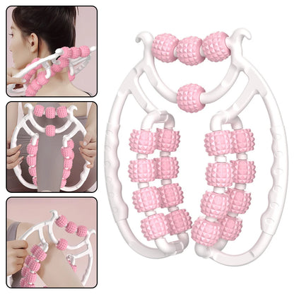 Dual Ring Leg Clamper 20 Rollers, Thigh/Kegel Exerciser, Slimming Massager for Home, Anti-Cellulite Pain Relief