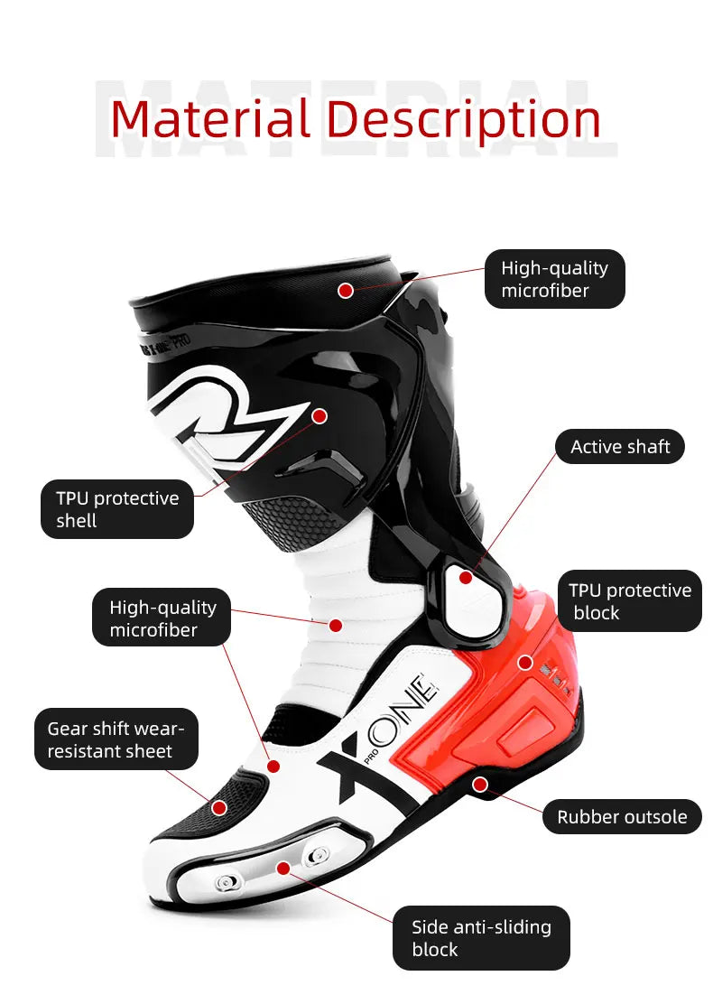 Professional Motorcycle Boots Men Motocross Off Road Racing Boots Wear Resistant Botas Moto Anti-slip Motorcyclist Shoes
