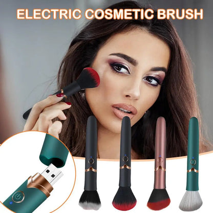 2 In 1 Electric Multi-Function Soft Fluffy Portable Foundation Brush Vibration Makeup Brush Rechargeable Detail Makeup Tools ﻿