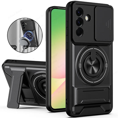 Magnetic Ring Holder Phone Case for Samsung Galaxy A56 A55 A37 A36 A35 A34 A26 A17 A16 A15 A14 4G 5G Slide Camera Protect Cover