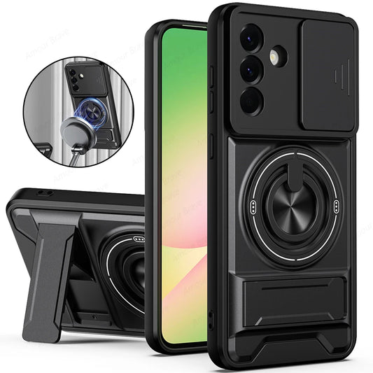 Magnetic Ring Holder Phone Case for Samsung Galaxy A56 A55 A37 A36 A35 A34 A26 A17 A16 A15 A14 4G 5G Slide Camera Protect Cover