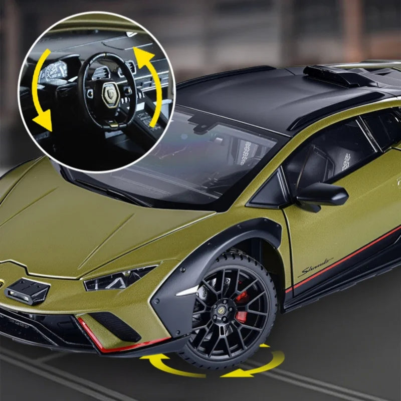 Lamborghini Huracan Sterrato 1:24 Alloy Scale Car Model Diecast Metal Vehicle Miniature Car Sound＆light Toy Car Gift