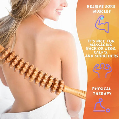 Curved Wood Therapy Massage Tool Massage Roller Lymphatic Drainage Massager Handheld for Release Cellulite Relieve Muscle Stress