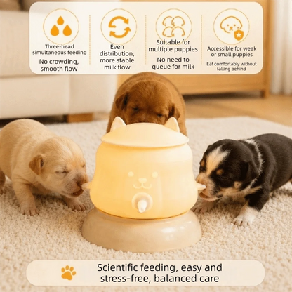 Silicone Pet Nursing Bottle Anti-Slip Bionic Nipple Pet Milk Feeder Multi-Nozzle Bite Resistant Dog Drinking Bottle