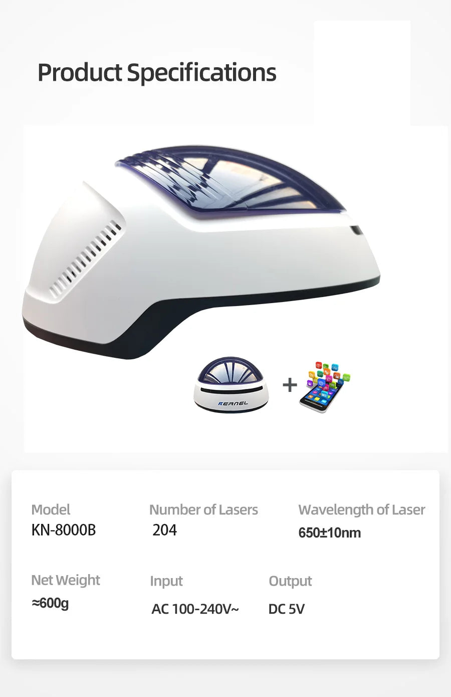 CE Approved Kernel KN-8000B Red Light Therapy Laser Hair Growth Cap Helmet For Hair Restoration