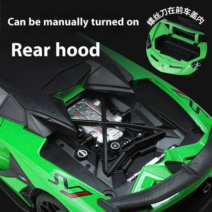 Large 1/18 Aventador SVJ Supercar Model Simulation Interior Details Adult Collection Ornaments