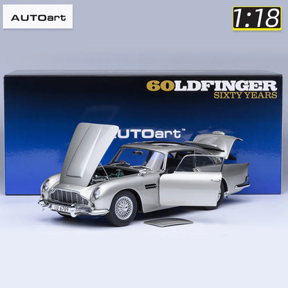 Autoart 1/18 ASTON MARTIN DB5  ABS 007/Goldfinger Bond , door full open sports car model static decoration collection