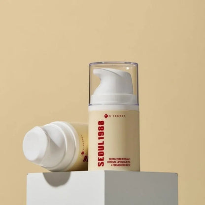 Korean Seoul 1988 Set Retinol Eye Cream Face Serum 2% Black Ginseng Niacinamide Rice VC Improve Closed Comedones Brighten Skin