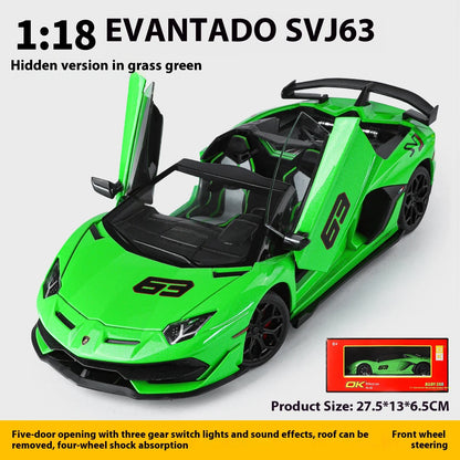 Large 1/18 Aventador SVJ Supercar Model Simulation Interior Details Adult Collection Ornaments