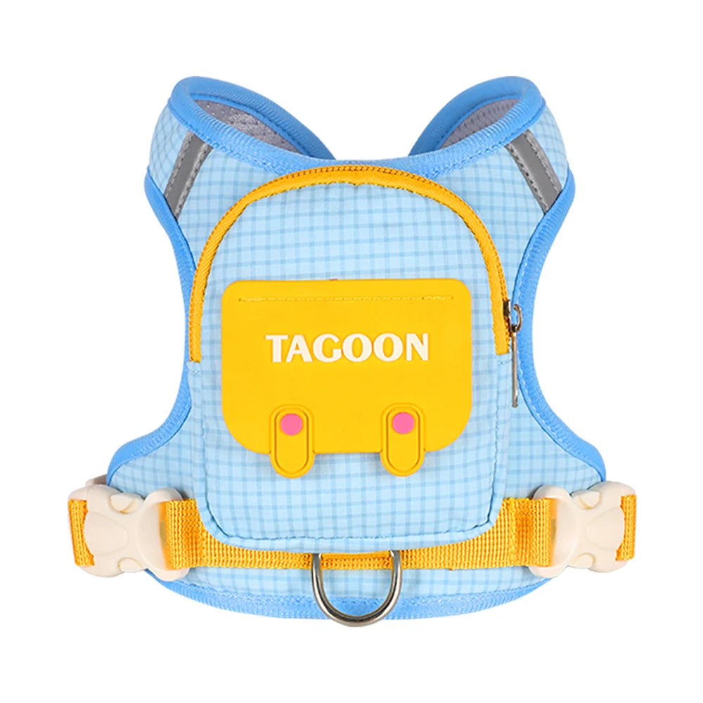 Dog Cat Harness and Leash Set, Reflective Adjustable Pet Vest with Backpack  for Small Medium dogs