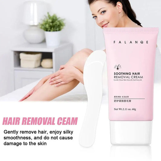 60g FALANQE Gentle Hair Removal Cream Painless Non-irritating Intimate Private Areas Depilatory For Women Men Body Legs Arms NEW