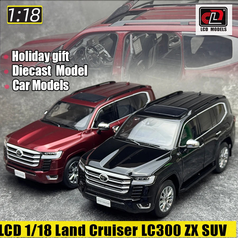 LCD Diecast model 1/18 scale Land Cruiser LC300 ZX SUV Metal car model Static display collection holiday gifts