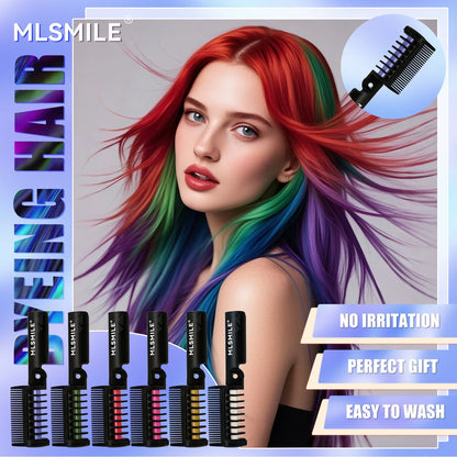 Disposable Hair Color Brush Washable Temporary Dye Comb No Loss Folding Styling Stick For Home DIY Colorful