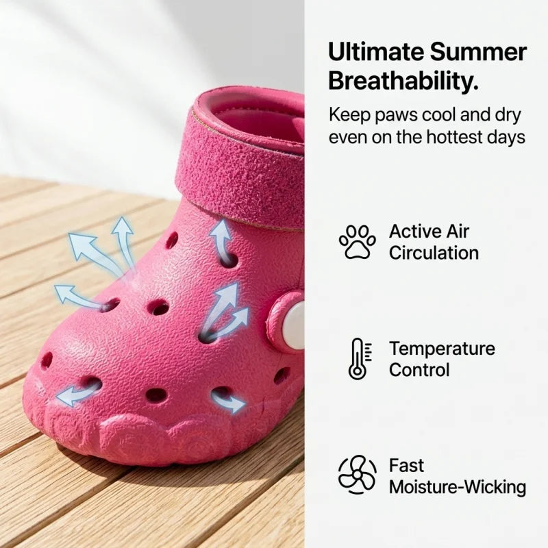 Summer Breathable Dog Sandals Soft Sole Outdoor Clogs All Season Pet Booties Small & Medium Dogs