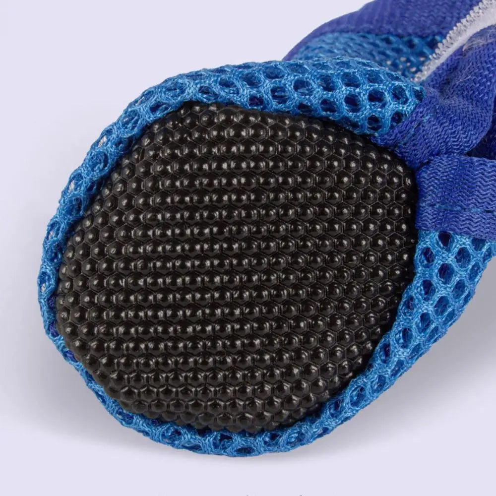 Breathable Dog 4pcs/set Mesh Shoes Non-slip Wear Resistant Pet Short Boots Reflective Hollow Out Dog Shoes Summer