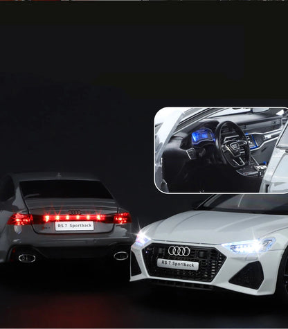 Key Remote Control Version 1:18 AUDI RS7 Alloy Sports Car Model Diecast Metal Racing Vehicle Car Model Sound Light Toy Gift