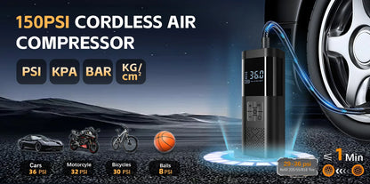 Wireless Air Pump 150psi Portable Electric Tire Inflator For Car Bicycle Motorcycle Air Compressor Injector Bike Accessories