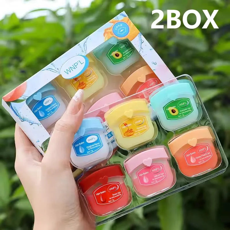 4/6/8pcs Fruit Series Lip Balm Set Set Moisturizing Refreshing Non-sticky Anti-Cracked Lip Mask Vaseline for Lips Makeup