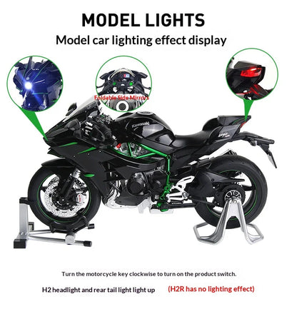 Kawasaki H2R motorcycle scale 1:9  model alloy simulation motorcycle model hand-made ornaments gift