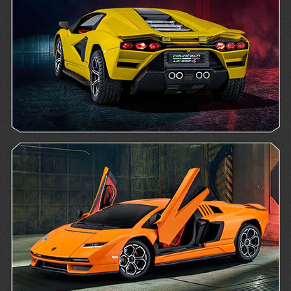 Lamborghini Countach LPI 800-4 Simulation1:24  Diecast Metal Alloy Model car Sound Light Pull Back CollectionToy Gifts