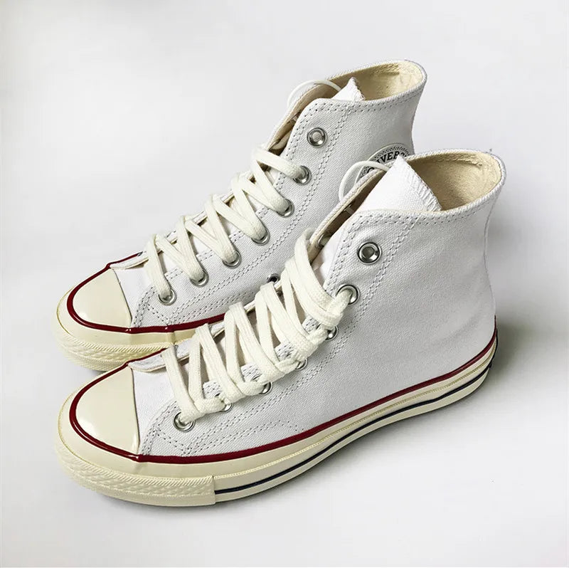 First Grade Fine Cotton Shoelaces High-top Low-top 1970S Canvas Black White Shoes laces 7 mm Width 90/180 cm Women Men Shoelace