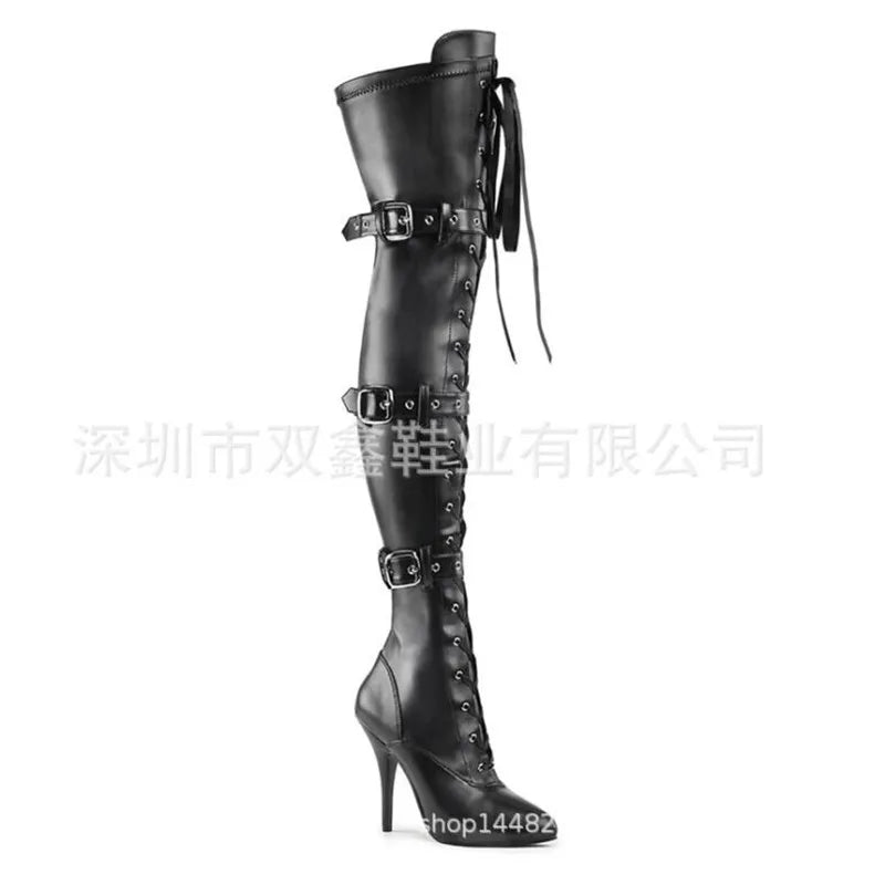 New Over Knee Boots High Quality Fashion Boots Sexy High Boots Fashion Women Boots 12cm Stiletto Boots 34-45 46 BBZAI