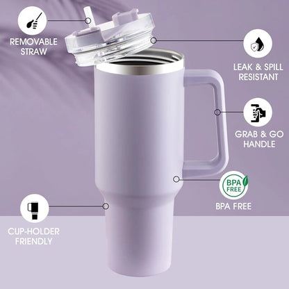 LMETJMA 40oz Mug With Lid and Straw Stainless Steel Vacuum Mug Tumbler Keep Cold and Hot Leak Proof Travel Coffee Mug JT999