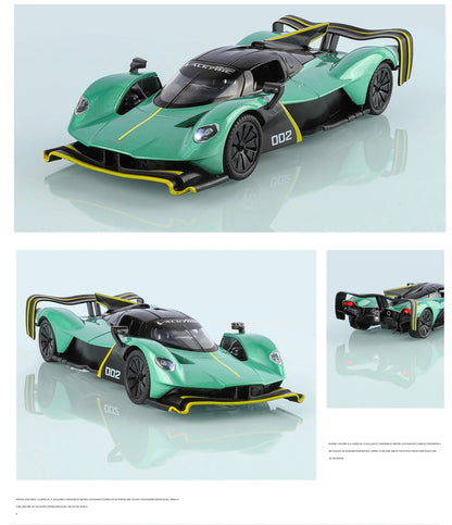 Valkyrie GT-R50 Sports 1:24 Car Model Toy Diecast Alloy Doors Opened Sound Light Supercar Collectible Ornaments Toy Gifts