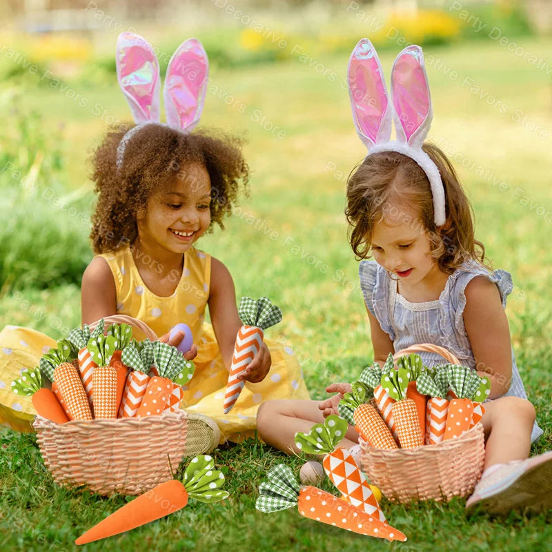 Easter Carrot Ornaments Spring Easter Party Decoration for Home Kids Birthday Favors Gift Soft Artificial Carrot Toy