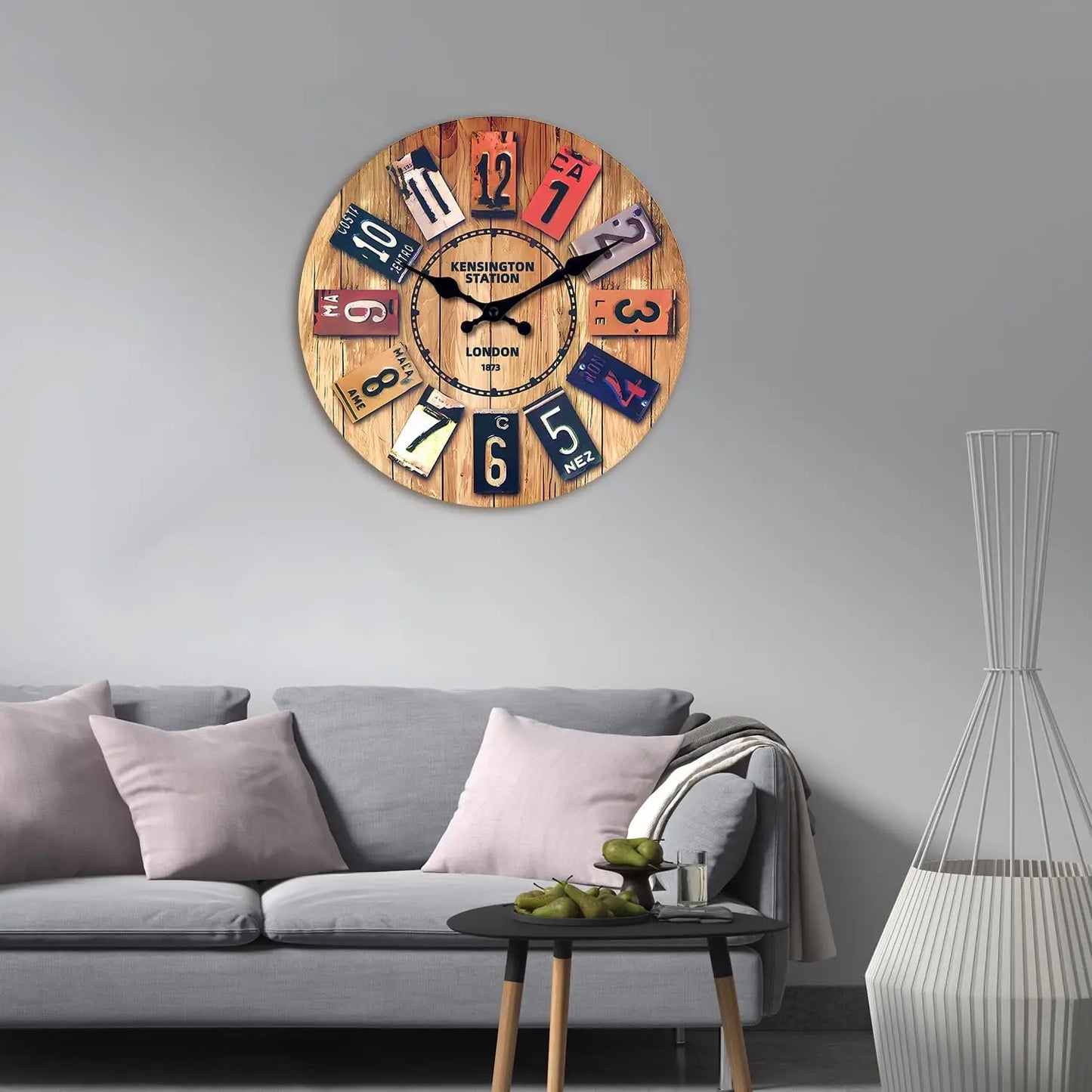 Modern Minimalist Silent Quartz 12 Inch Clock Battery Operated Easy Read Retro Wall Clock for Living Room Office Kitchen Bedroom
