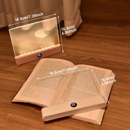 Book Light, Rechargeable Clear LED Flat Reading Light With & Timer, Dimmable Panel Plate Lamp Book Full Page Light For Reading In Bed At Night,Funny Gifts For Readers