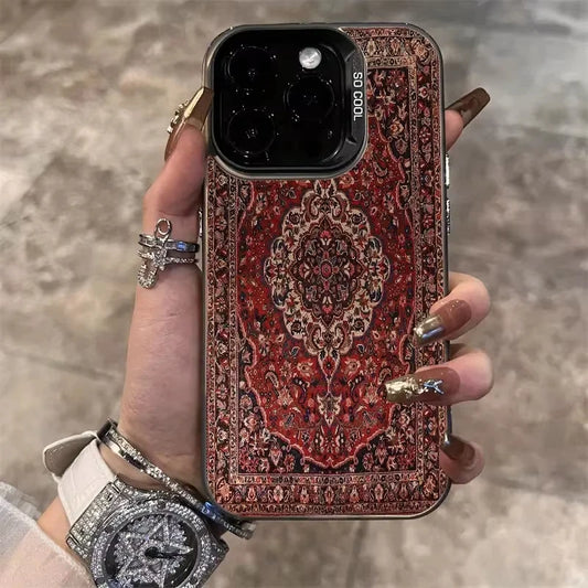 Phone Case For iPhone 17 16 15 13 11 12 14 Pro Max X XS XR se 2022 7 8 16 Plus Nordic Retro American Ethnic Patterns Back Cover