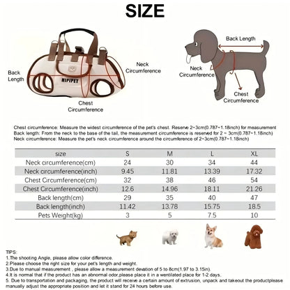 Portable multi-functional towing backpack, double-shoulder dog backpack, crossbody pet transport bag, breathable outdoor pet bag