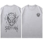 Spider Man New 2026 Back Print Graffiti Line Art T Shirt Men Women Summer Cotton Short Sleeve O Neck Oversized Black Streetwear Tops