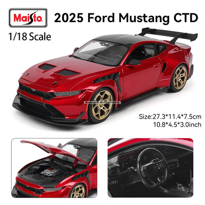 Bburago 1:18 Ford Mustang GTD Alloy Vehicle Car Model Toy Collection Gift Multiple Styles