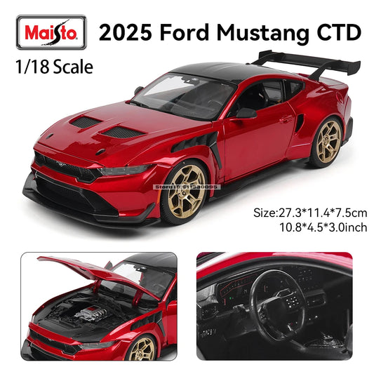 Bburago 1:18 Ford Mustang GTD Alloy Vehicle Car Model Toy Collection Gift Multiple Styles