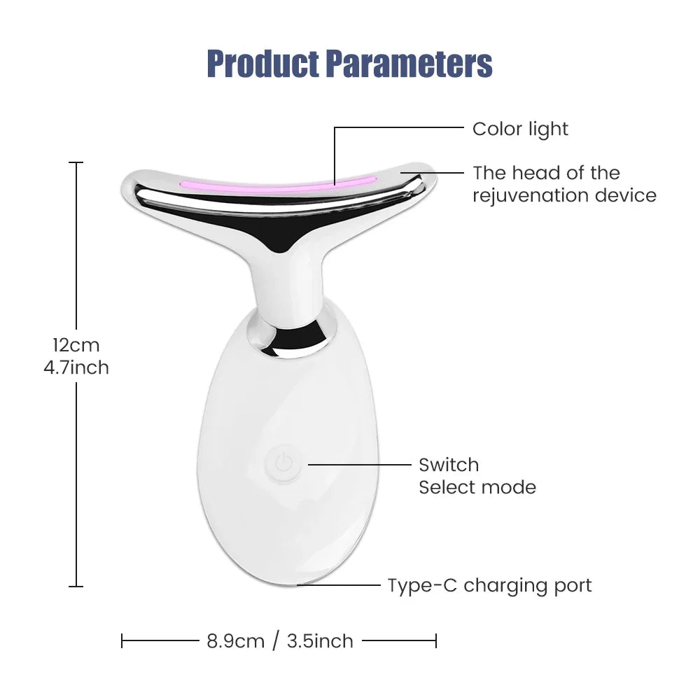 Face Neck Lift Beauty Device EMS Facial Massager LED Light Therapy Double Chin Remover Skin Rejuvenation Tightening Anti Wrinkle