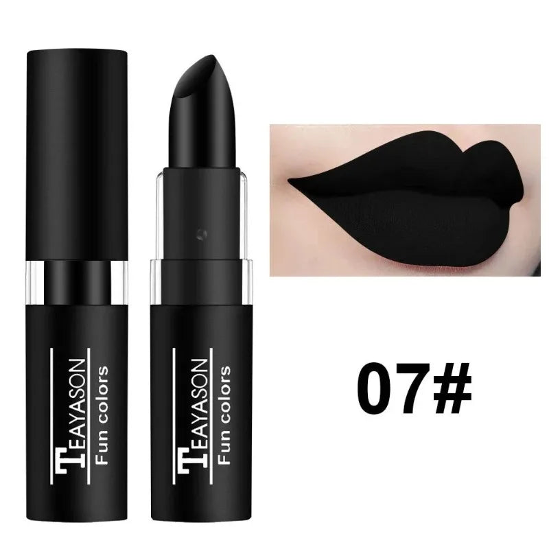 Nude Lipstick Matte Velvety Vampire Makeup Punk Black Lip Gloss Smooth Waterproof Lasting Durable Dark Paint Cosmetics -12 Colors