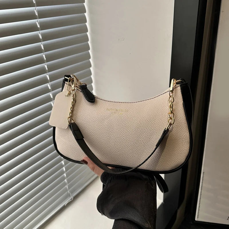 Cherry Pendant Crossbody Bag for Women PU Leather Crescent Bag Adjustable Strap Underarm Bag Closure Handbag for Work Travel