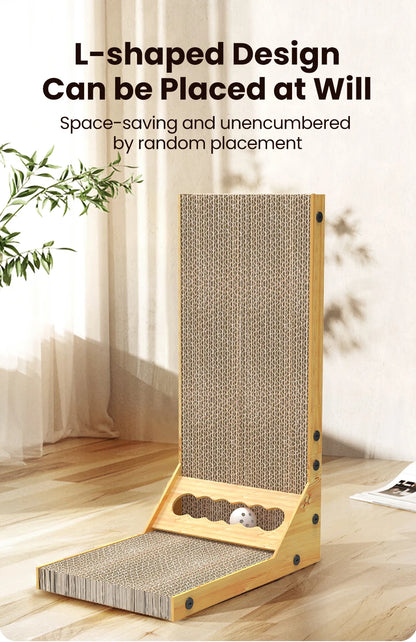 ROJECO Cat Scratcher Cat Scratching Board For Cats Toys L-Shaped Claw Grinding Scraper Mat Cat Furniture Protector Accesories