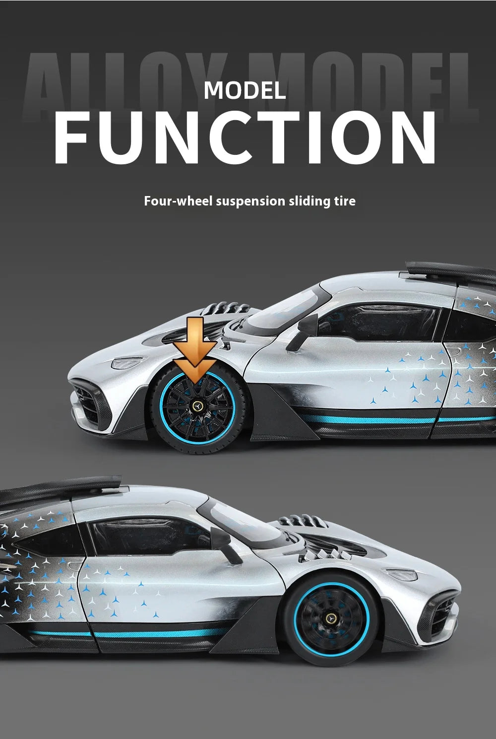 Large 1/18 alloy die-cast AMG-ONE sports car model simulation sound and light adult collection gift