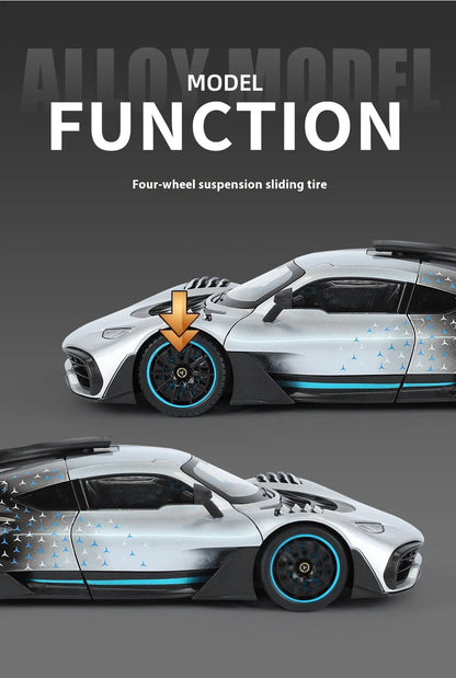 Large 1/18 alloy die-cast AMG-ONE sports car model simulation sound and light adult collection gift