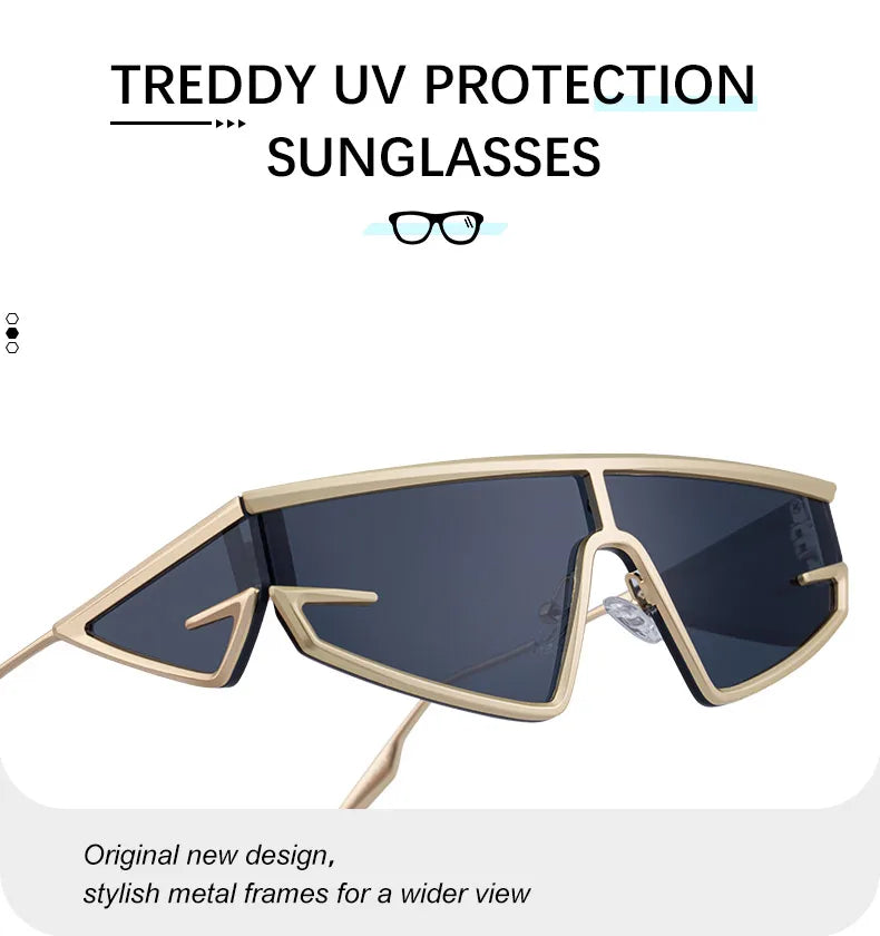 Y2K Punk Shield Irregular Sunglasses Women Luxury Brand Steampunk Cycling UV400 Goggle Eyewear Trendy WindProof Sun Glasses 2026