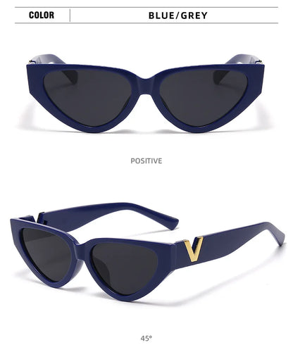 INS Cat Eye Sunglasses Women 2026 Fashion Triangle Vintage Sun Glasses Female Brand Designer Retro Glasses Shades Oculos De Sol