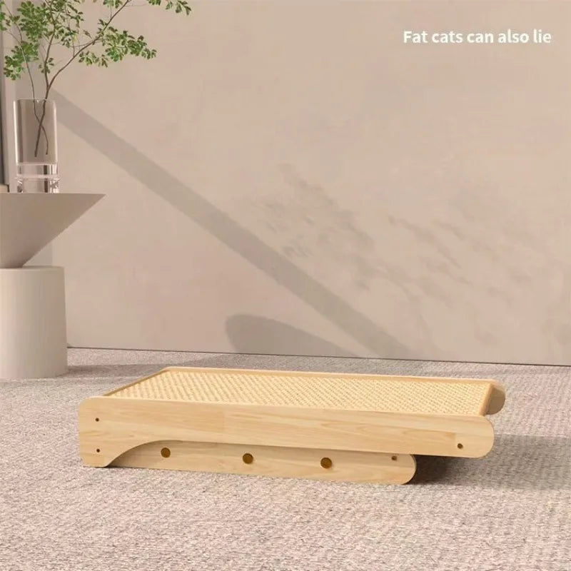 Wooden Cat Scratcher Cat Scratching Post Sisal Wear-resistant Cats Kitten Scratching Grinding Paws Toys Furniture Protector