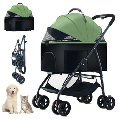 Dog Carrier Backpack 3-in-1 Pet Stroller Wagon Removable Carrier Cat Stroller for Medium Dogs Up to 55lbs Daily Travel Use