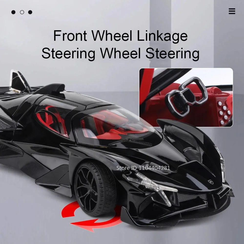 Lambor V12 Apollo EVO 1:18 Model Car Diecast Alloy Car Doors Opened Sound Light Pull Back Miniature Sportscar Collect Decoration