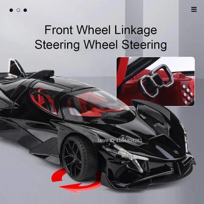 Lambor V12 Apollo EVO 1:18 Model Car Diecast Alloy Car Doors Opened Sound Light Pull Back Miniature Sportscar Collect Decoration