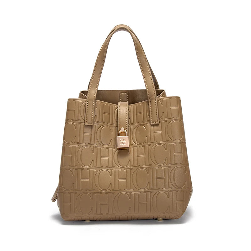 CH Classic Simple Solid Color Women's New Large Capacity Handbag Letter Element Women's Handbag